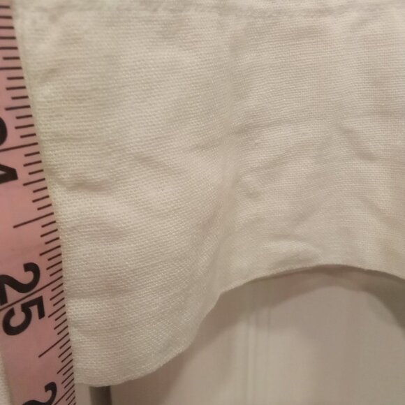 Land N Sea  High rise wide leg white linen pants with sash - Picture 7 of 10